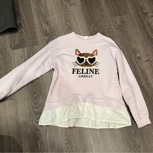 Zara girl sweatshirt with cotton layer in the bottom